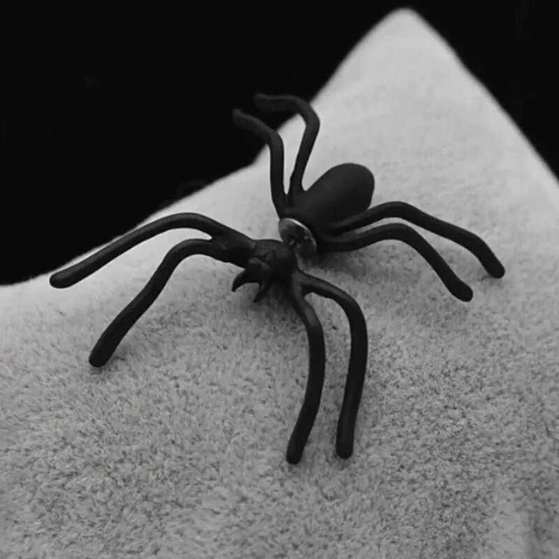 Kolczyki z czarnym pająkiem modny System Diablo kolczyki ze stopu cynku prezenty na imprezę z osobowością