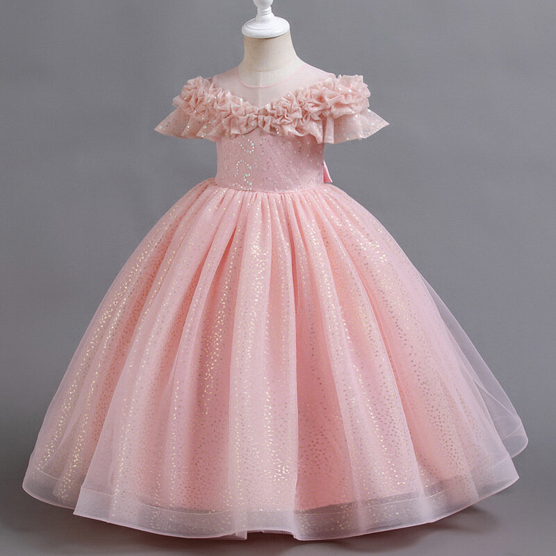 Europäische und amerikanische Mädchen Prinzessin Kleid High-End-Kleid Blumen mädchen Hochzeits rock Mädchen Klavier Leistung Abendkleid