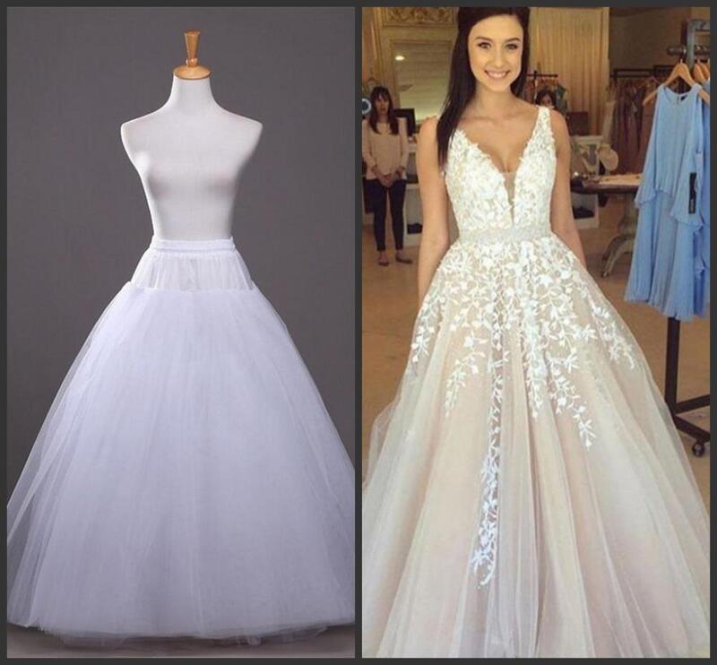 تنورات بيضاء من التل لفستان زفاف بنمط خط ، 4 طبقات ، بدون طوق ، إكسسوارات زفاف ، تنورة تحتية طويلة ، تنورة تنكرية