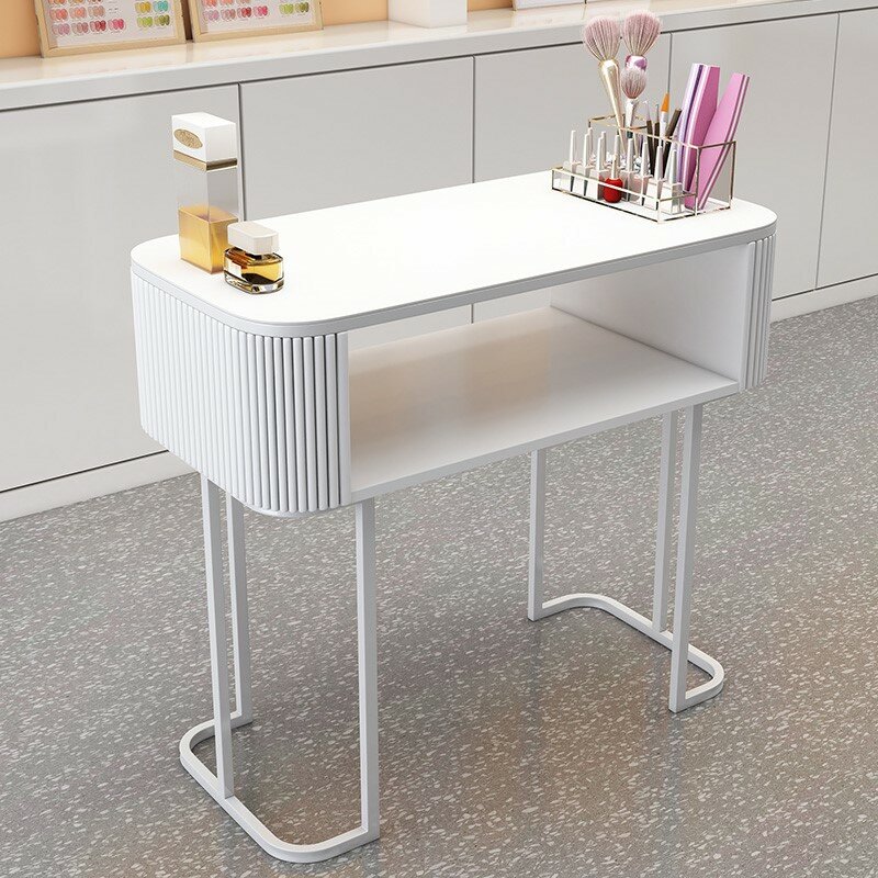 White Profesional Nail Desk Design Art Modern Nordic Nail Table Light Luxury Scrivania Per Unghie Salon Equipment Furniture