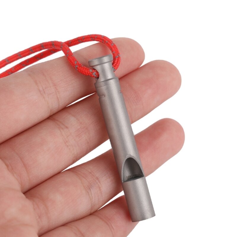Titaniums Survivals fischietto alette fischietto per emergenze all'aperto con cavo fischietto impermeabile strumento esterno per donna uomo