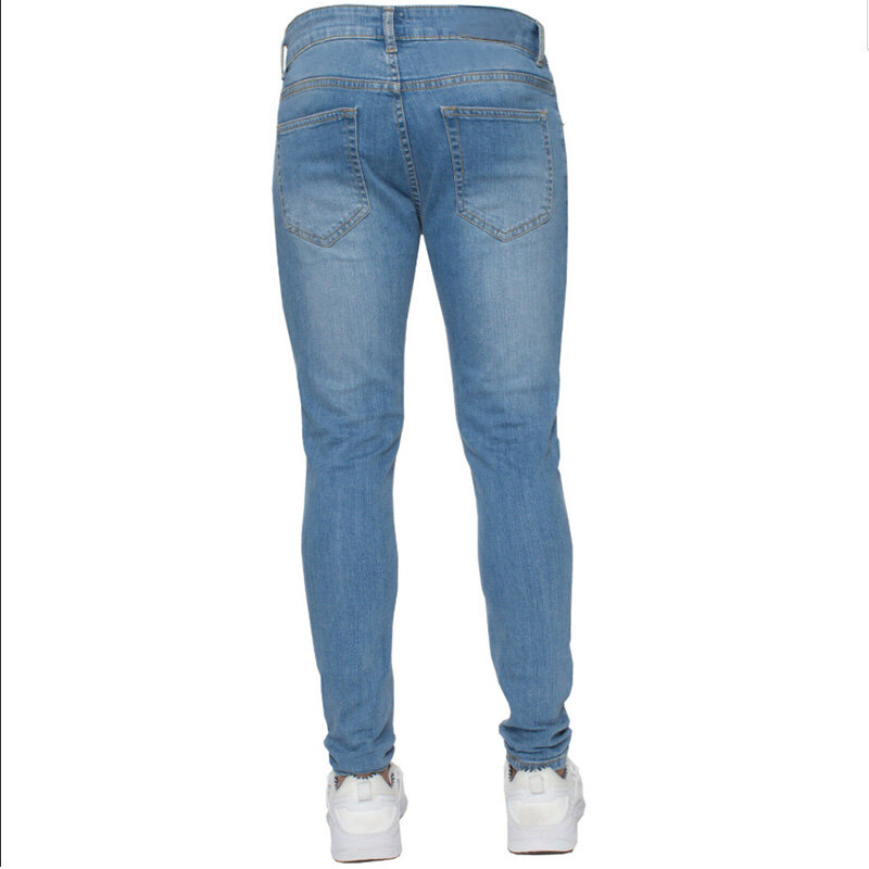 Мужские классические джинсы стрейч, черные и синие классические деловые брюки, весна-осень 2022