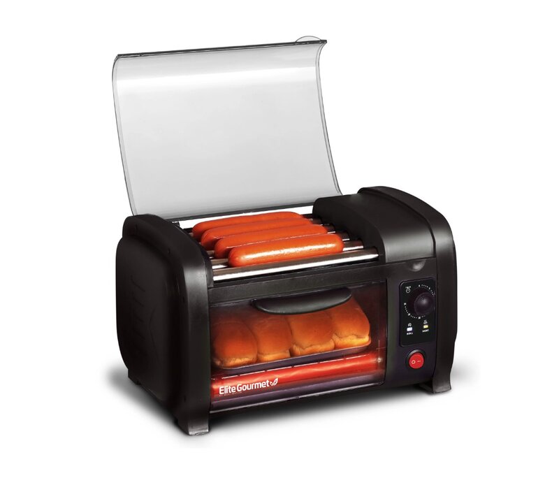 EHD-051B New Cuisine  Hot Dog Roller and Toaster Oven, Black