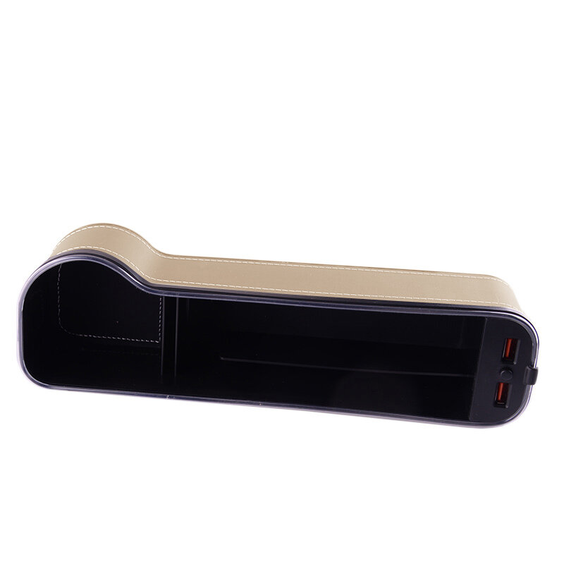 Auto konsole rechte Seite Sitz lücke Füller Aufbewahrung sbox Organizer Taschen becher halter Dual USB Beige neu