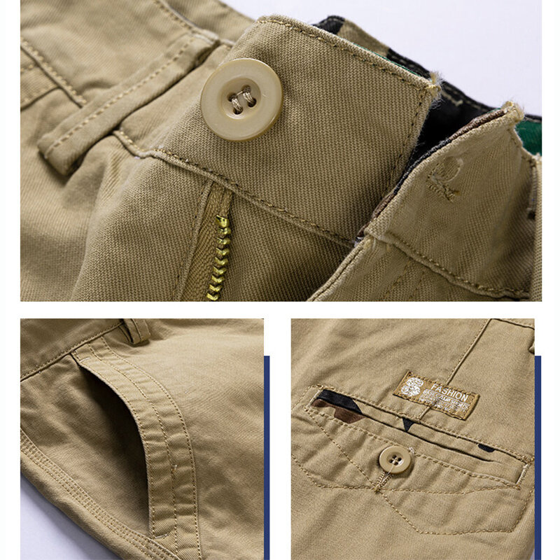 Verão bolsos camuflagem carga shorts homens 2023 marca nova moda casual sarja algodão shorts do exército tático clássico curto