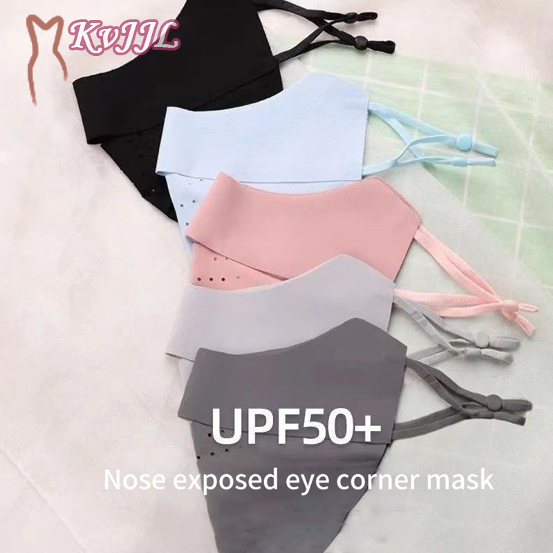 女性のためのシームレスなシルク日焼け止めマスク,通気性のあるフルフェイスサンシェード,目の保護,紫外線防止,薄スタイル,夏