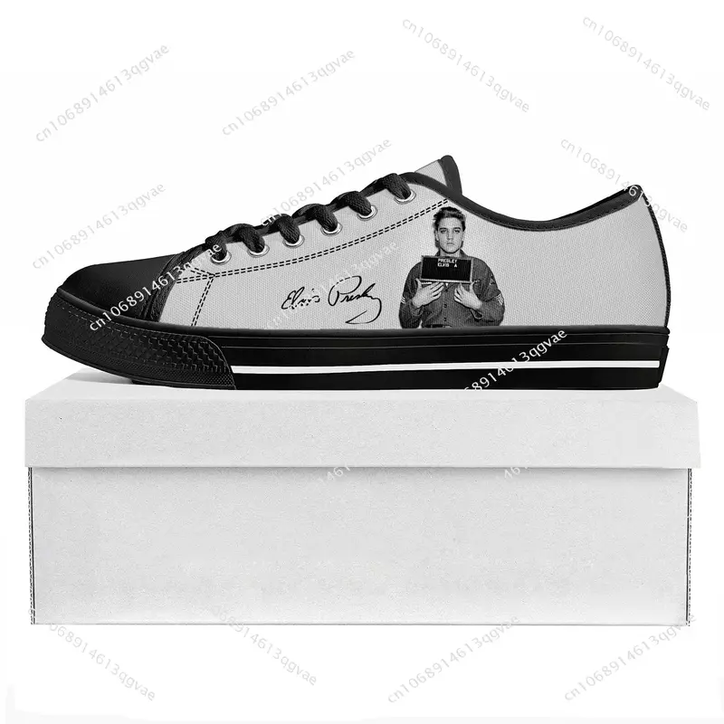 E-Elvis The King Hillbilly Cat Low Top Sneakers Mens Womens Teenager High Quality Canvas P-Presley Sneaker Couple Custom Shoe