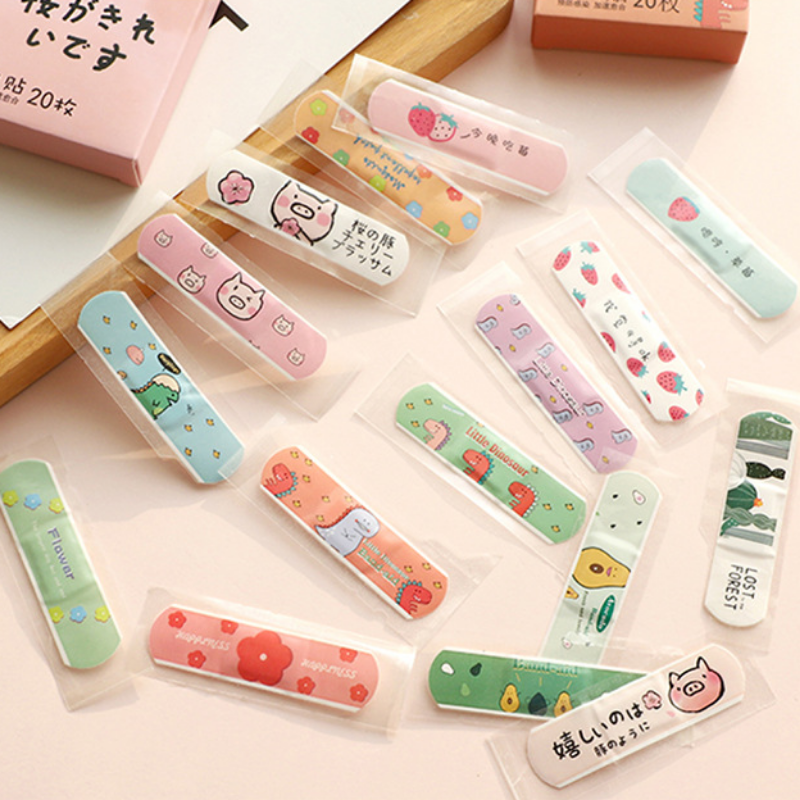 20pcs/box Cartoon Band Aid Finger Dressing Patch Kawaii Heel Plasters First Aid Strips Wound Plasters Adhesive Woundplast