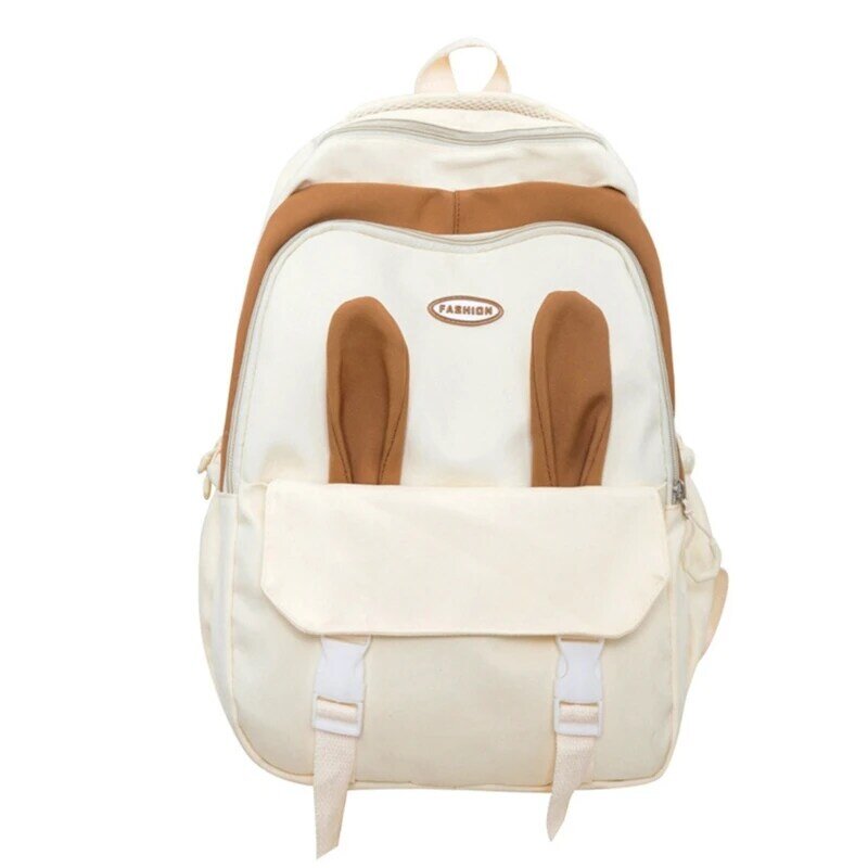 Kreskówka królik uszy plecak szkolny kobiety nylonowa torba szkolna plecak na laptopa damski torba na książki studencki duży plecak 517D