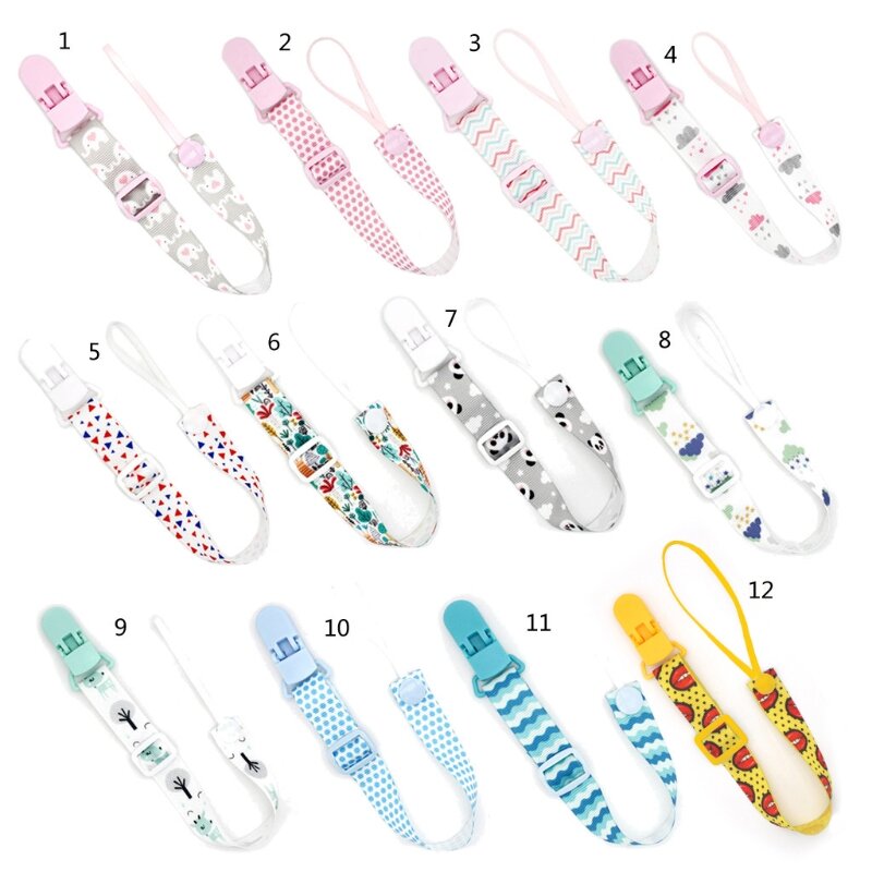 Baby Teether Chain com manequim Nipple Leash Strap chupeta mastigável brinquedos de dentição, cinto para bebês, presente recém-nascido