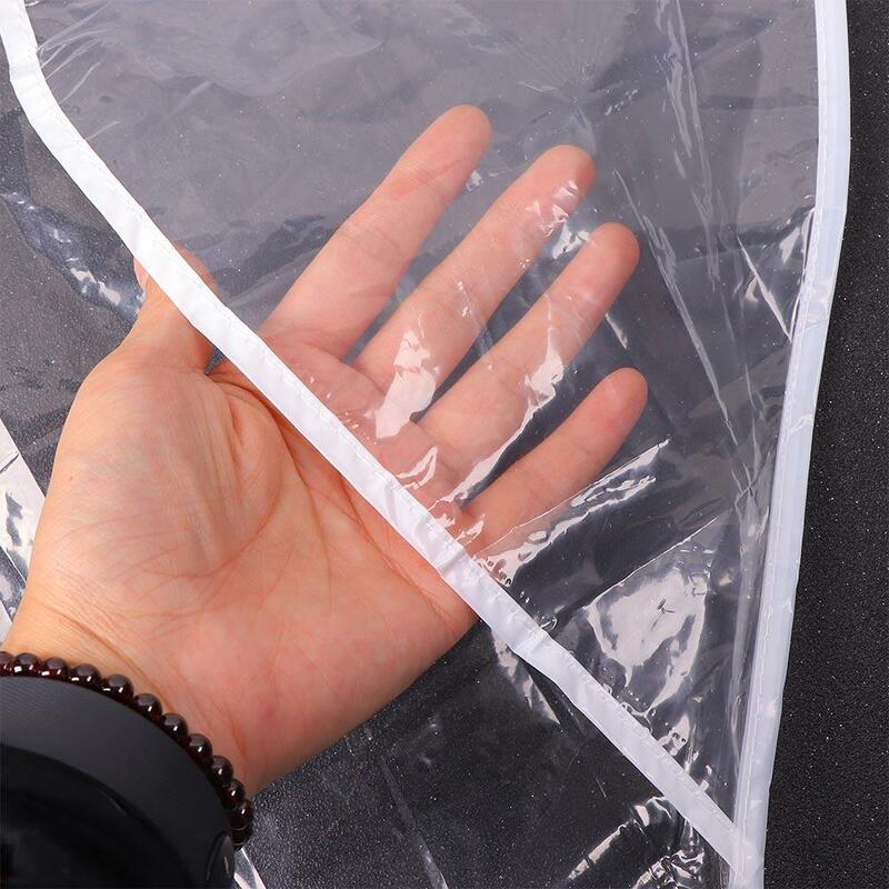 Gorro transparente reutilizable para lluvia y viento, capucha para el pelo