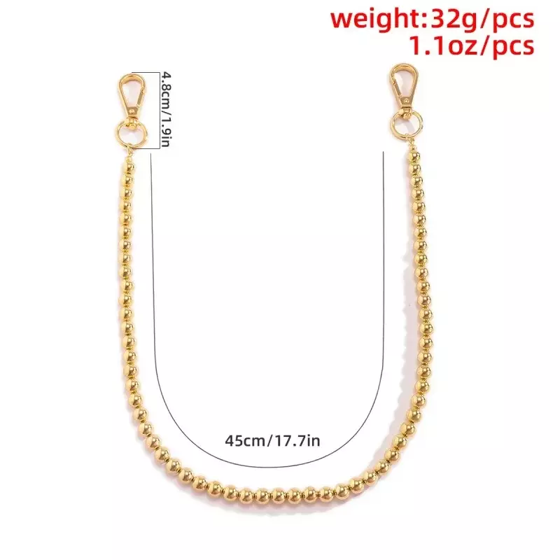 Fashionable And Simple New Retro Imitation Pearl Waist Chain Jeans Key Chain Bag Chain For Men And Women Jewelry Gifts Wholesale