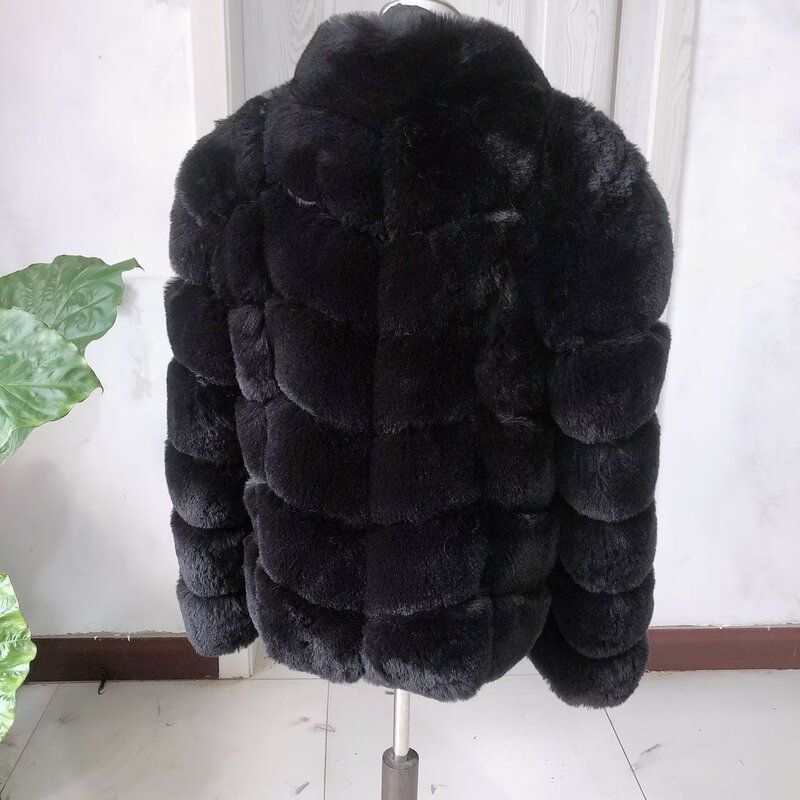 Casaco de pele sintética com gola quadrada para mulheres, jaqueta fofa, pele artificial, inverno quente, design de moda
