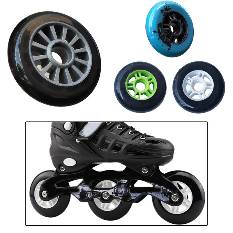 Rueda de patín en línea con rodamientos, 100mm, 85A, suela de rueda trasera de alta elasticidad, accesorios para zapatos