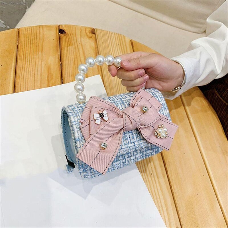 New Fashionable And Cute Children's Bag Pearl Handheld Mini Shoulder Bag