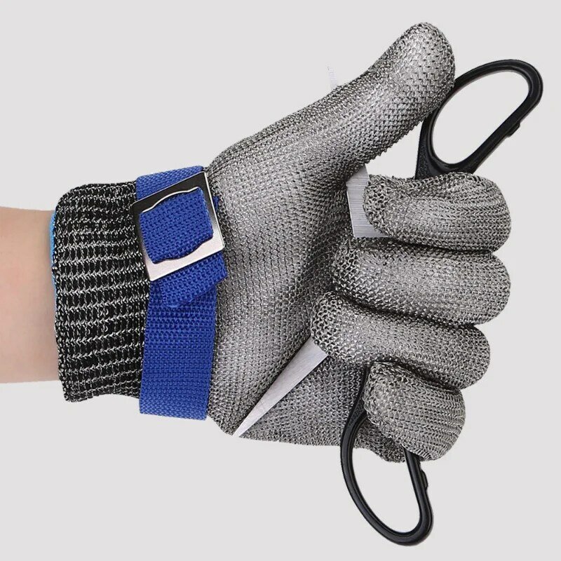 ステンレス鋼グレード5耐切断摩耗性化学ガーデニング手保護作業保険鋼線手袋1個