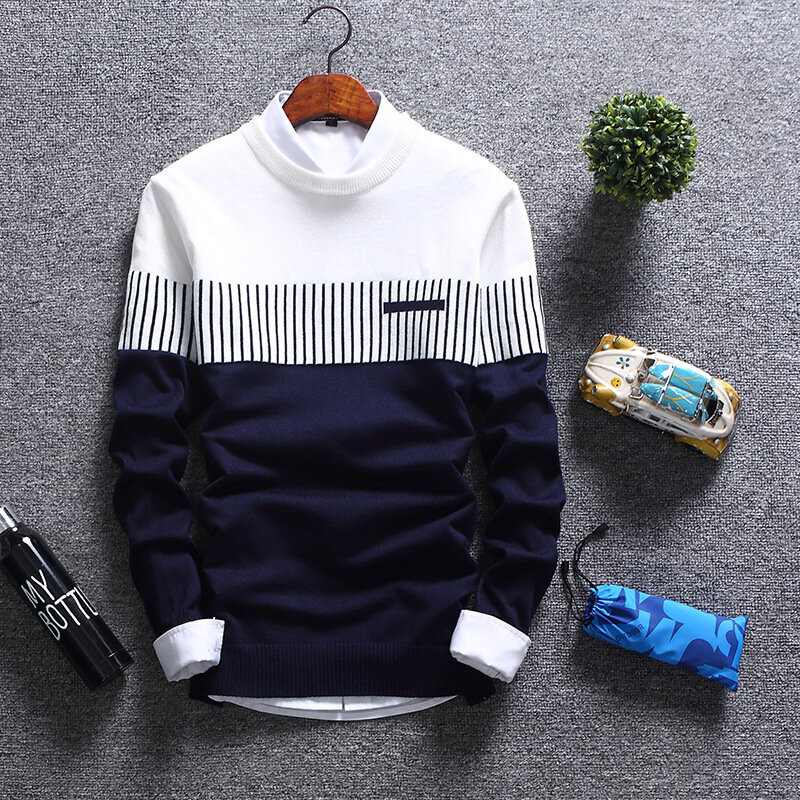 MRMT 2024 новый мужской полосатый модный свитер мужской вязаный свитер тонкий свитер корейский тренд мужской свитер