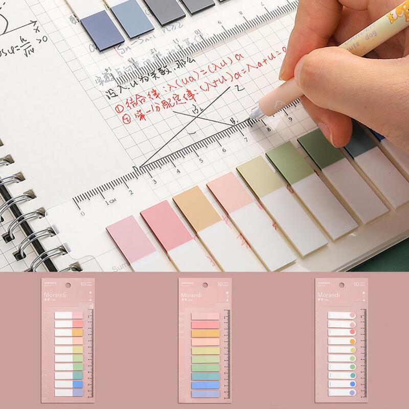 Sticky Tabs Soft Surface Sticky Notes Morandi Ruler Function  Practical Sticky Tabs Page Marker Flags