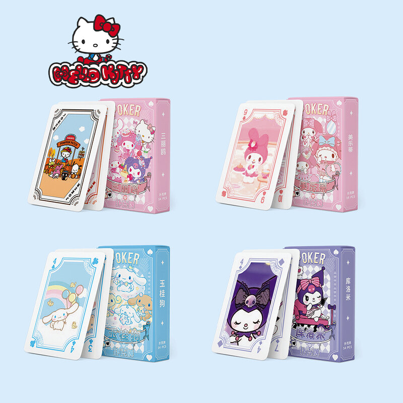 Sanrio Kuromi karty do gry kreskówka Anime kreskówka nadruk Kawaii karty do gry karty rozrywki zabawki dla chłopców i dziewcząt prezenty