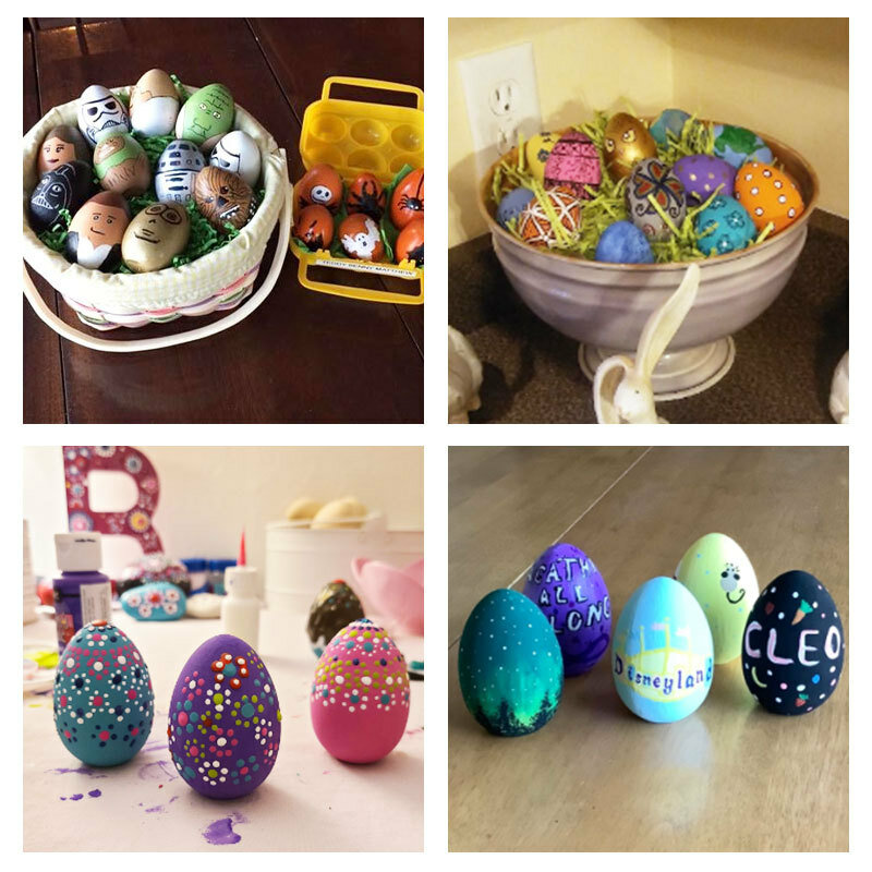 Huevos de Pascua de madera sin terminar para niños, grafiti pintado a mano, simulación, juguete educativo, regalo