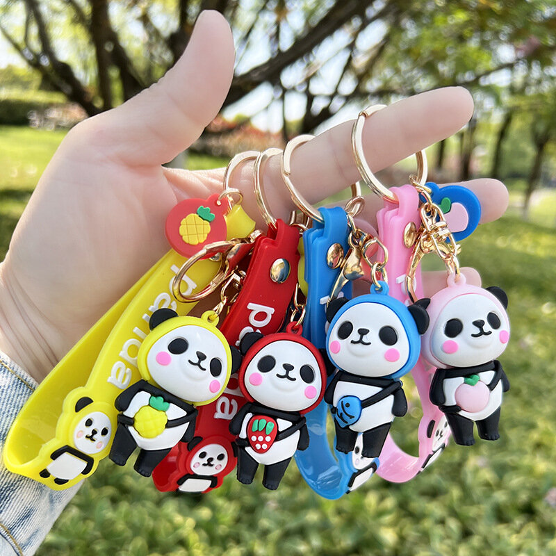 Kawaii Bag Charm Bag accessori portachiavi ciondolo per auto creativo Cartoon Rabbit Panda Football Toy compleanno Kid coppia Friend Gift
