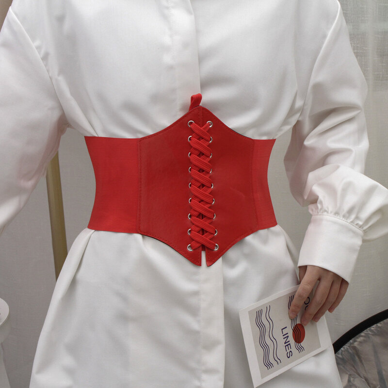 Fashion Corset Wide Belts Pu Leather Slimming Body Waistband for Women Elastic Waist Belt Cinto Feminino Ceinture Femme