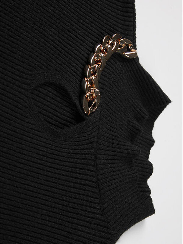 Camisola de tricô preto solto ajuste gola alta manga longa pullovers feminino nova moda maré primavera outono 2023 m834