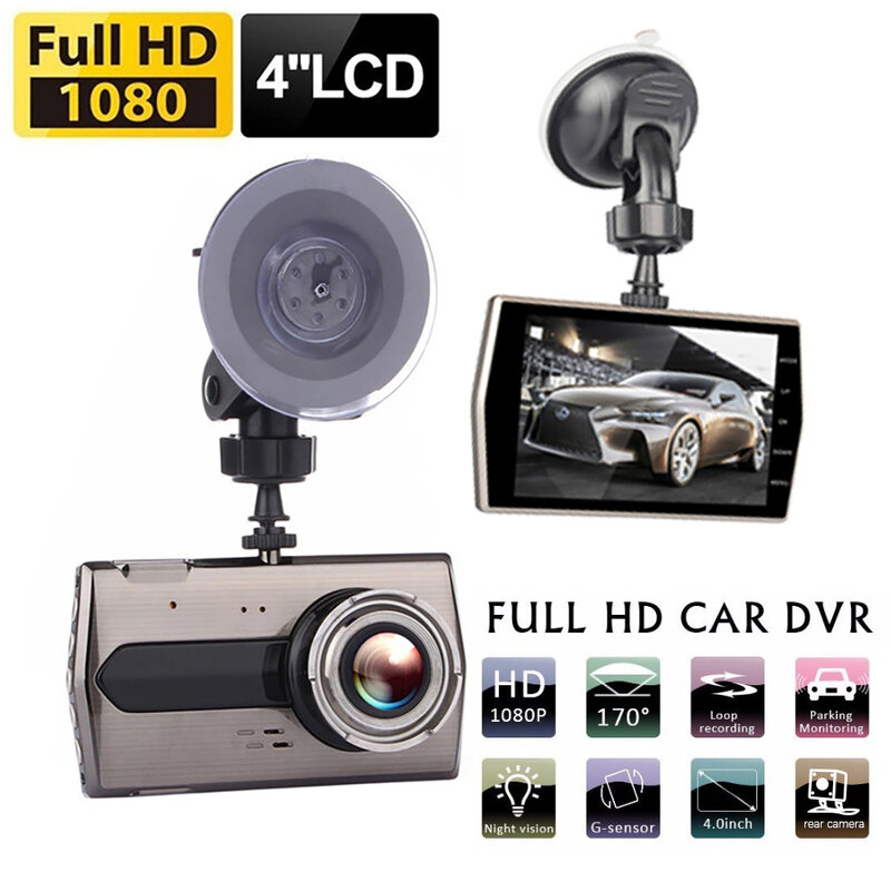 Kamera dasbor HD penuh 1080P Mobil DVR kendaraan kamera perekam Video berkendara kotak hitam penglihatan malam Aksesori Mobil perekam