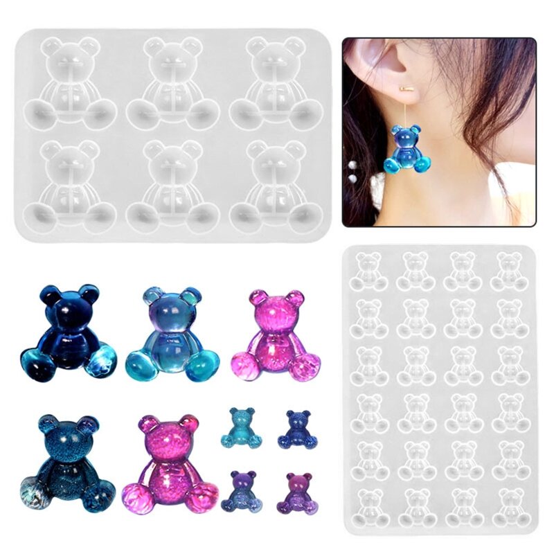 Bear Epoxy Mold DIY Keychain Pendant Jewelry Crafting Mould for Valentine Gift