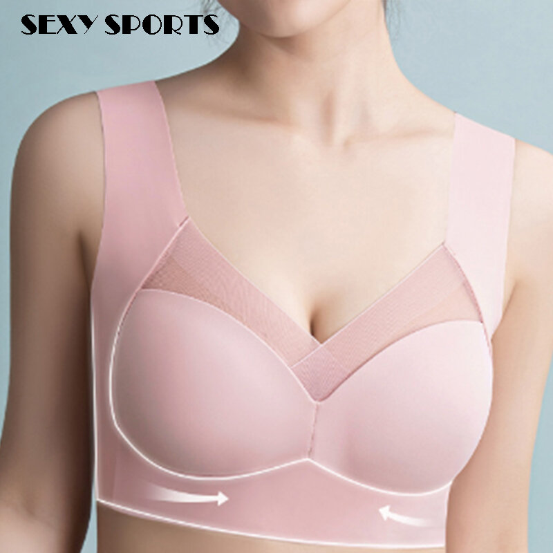 2023 Seamless Women Bras Large Size Sports Tops Support Show Small Comfortable No Steel Ring Underwear Yoga Fitness Sleep Vest