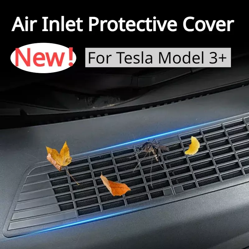 Tesla用エアインレットプロテクションカバー,防虫ネット,フロントエアコン用,新しいモデル2022
