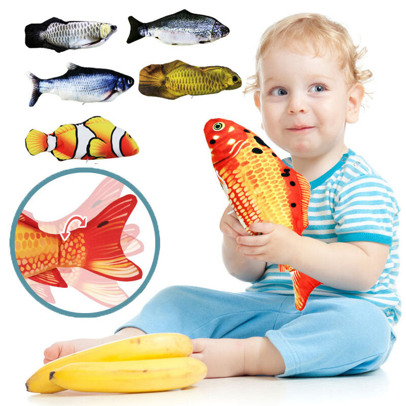 Электрическая игрушка-Рыба для сна, Детская имитация рыбы, качели, котенок, танцевальная рыба, Игрушечная модель животного, когнитивный интерактивный подарок для детей