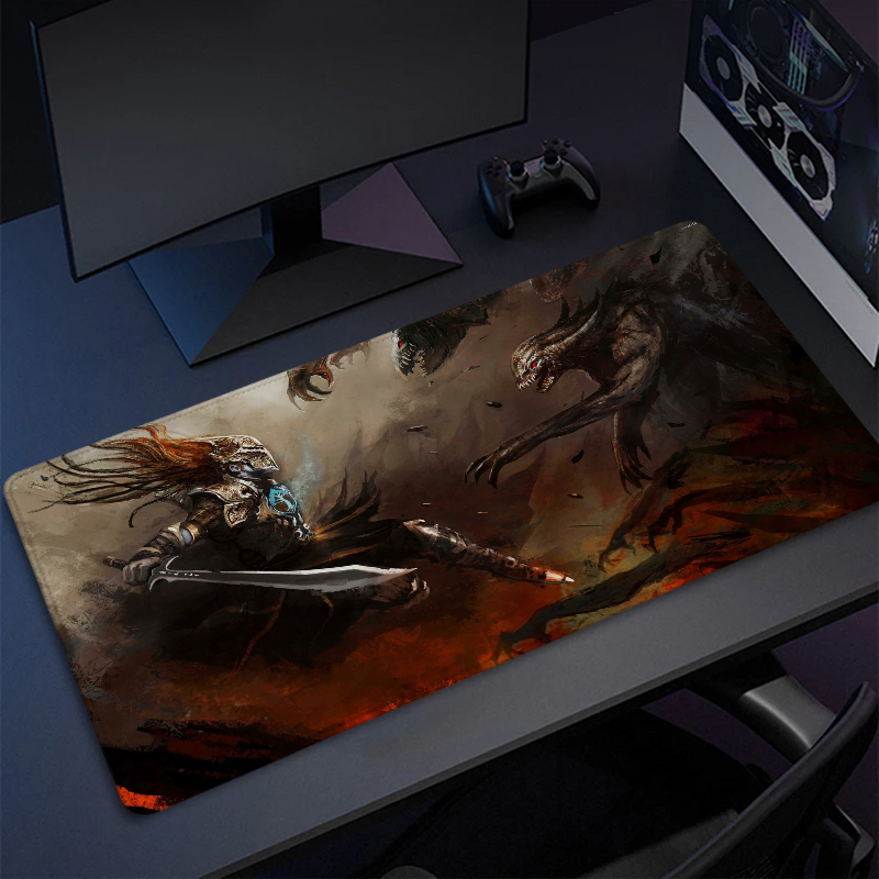 Monster Fight Gaming Mouse Pad Anime Deskmat Office Accessories Mousepad Gamer Desk Mat Game Mats Mause Pads Pc Xxl Desktop Mice