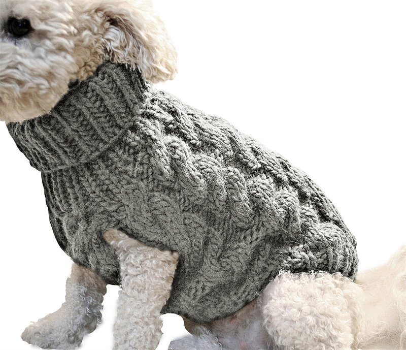 Sweater anak anjing untuk anjing kecil sedang pakaian kucing Turtleneck hangat musim dingin rompi Chihuahua jaket Teddy mantel Yorkie lembut
