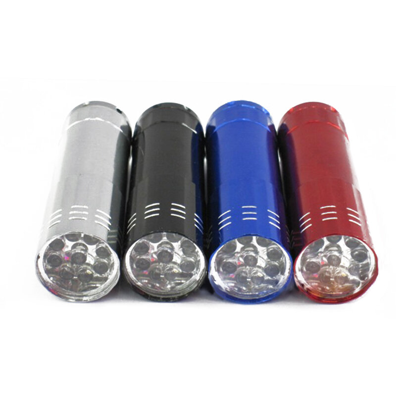 Lâmpada de luz uv mini 9 led lanterna uv gel cola adesiva cura lâmpada luz handheld secador de unhas lanternas uv detector ferramenta do prego