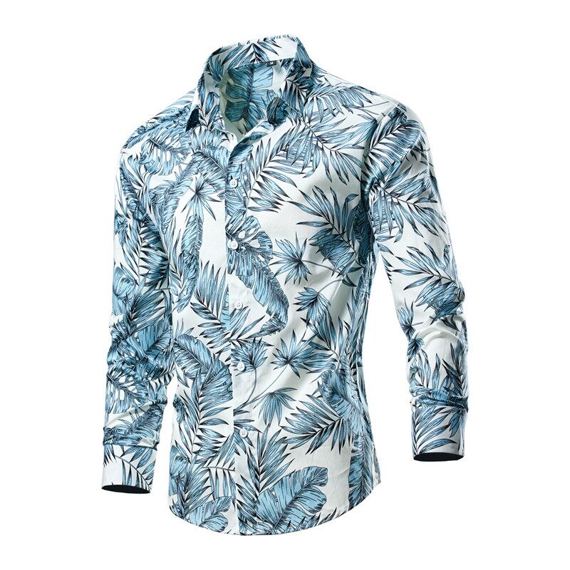 Camisa de flores multicoloridas masculina, tamanho grande, blusa de lazer masculina, covert lapela slim fit, cardigã, verão, moda primavera, nova