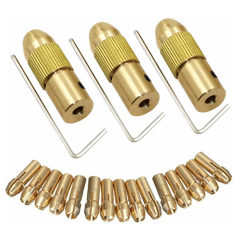 7ชิ้น/เซ็ต2.35/3.17/4.05/5.05มม.ทองเหลือง Dremel Collet Mini Drill Chucks สำหรับมอเตอร์ไฟฟ้าเจาะเครื่องมือเจาะ