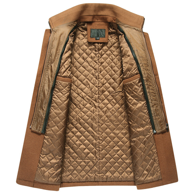 Зимнее мужское шерстяное пальто, длинное шерстяное ветрозащитное пальто, мужское шерстяное пальто, повседневный деловой плотный тренчкот, мужская куртка оверсайз 4XL
