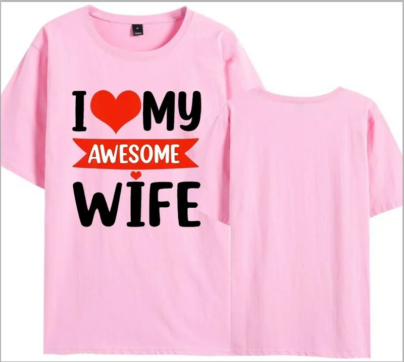 I Love My Wife Red Heart Valentines Day Matching Couple Unisex T-shirt  One Piece Streetwear  Harajuku