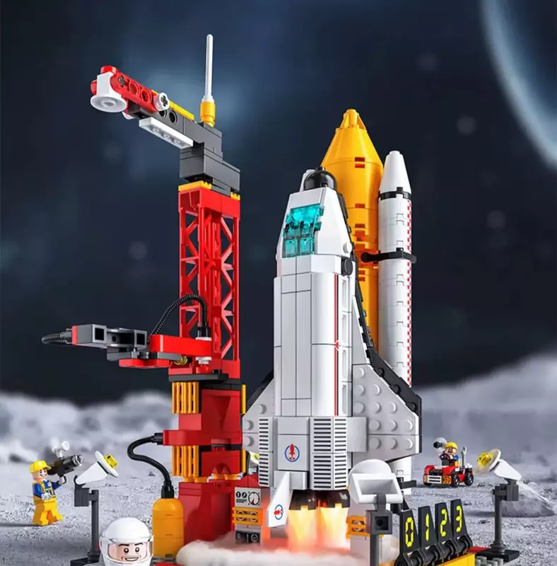 1:100 Model Puzzle DIY zabawki klocki do budowy prom kosmiczny rakieta dla dzieci prezent urodzinowy dla chłopca prezent na Boże Narodzenie