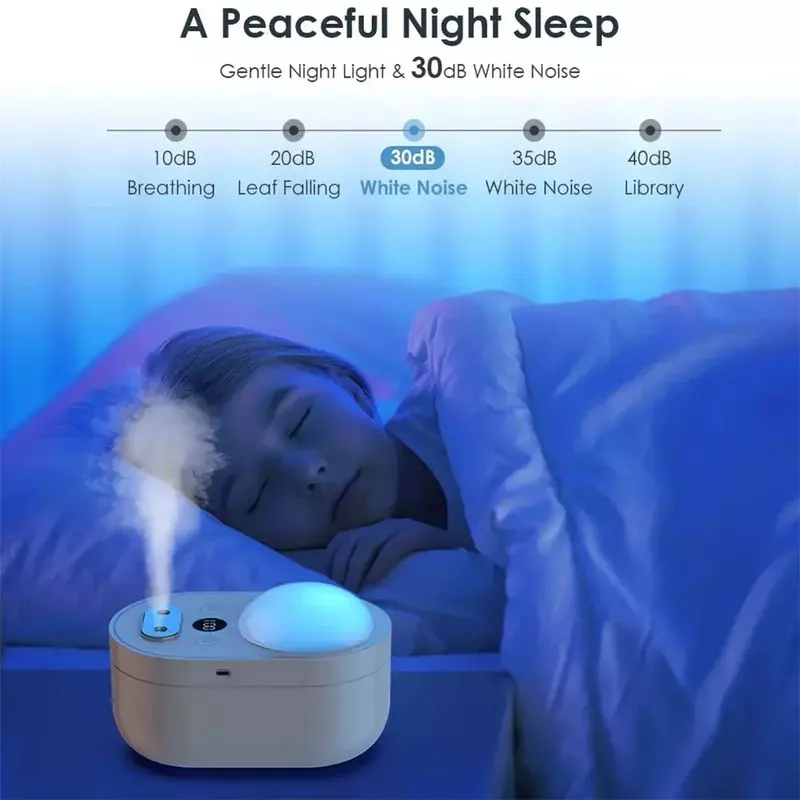 Humidifier with Star Night Light Projector Cool Mist USB Diffuser Dual Mists for Babies Automatic Shut Off Pink Air Purifiers