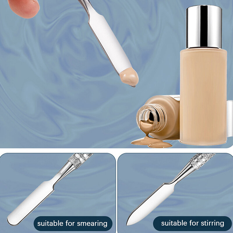 Stainless Steel Single/Dual Heads Makeup Toner Spatula Mixing Stick Foundation Cream Mixing Tool Cosmetic Makeup Tool