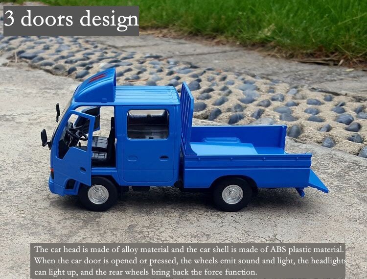 1:32 scala ISUZU NHR Pickup Truck Toy Car Diecast modello di veicolo tirare indietro suono e luce collezione educativa regalo per bambini
