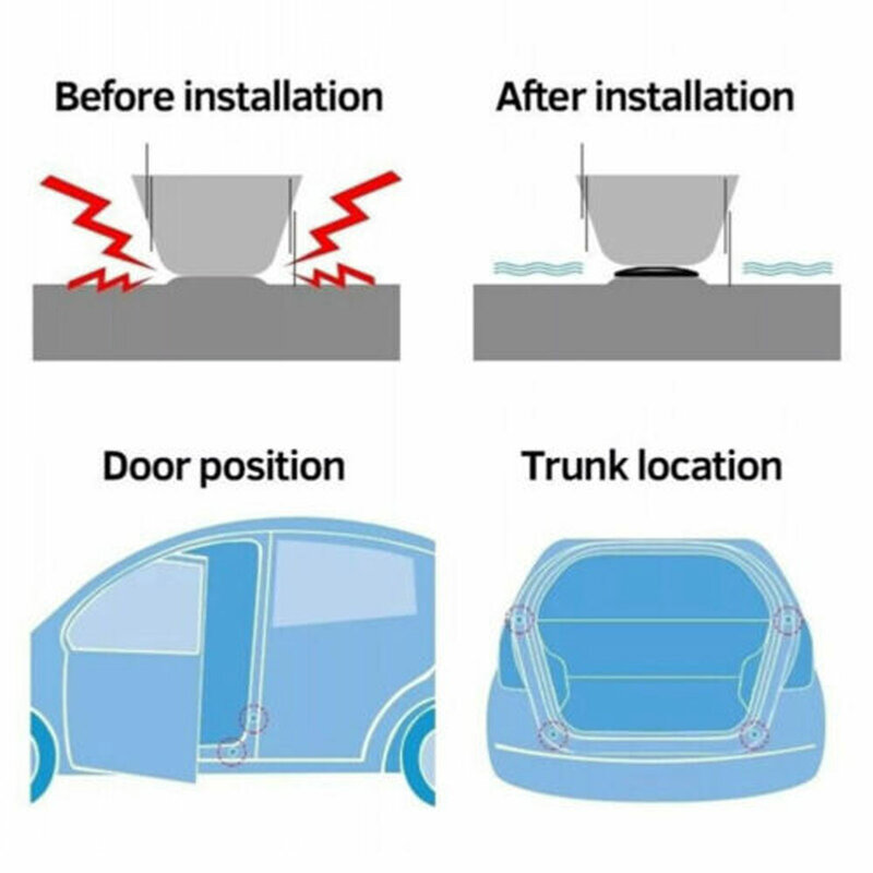 10pcs Porta Do Carro Anti-colisão Silicone Pad Anti-choque Fechando Porta Adesivos Soundproof Buffer Gasket Auto Acessórios Proteção