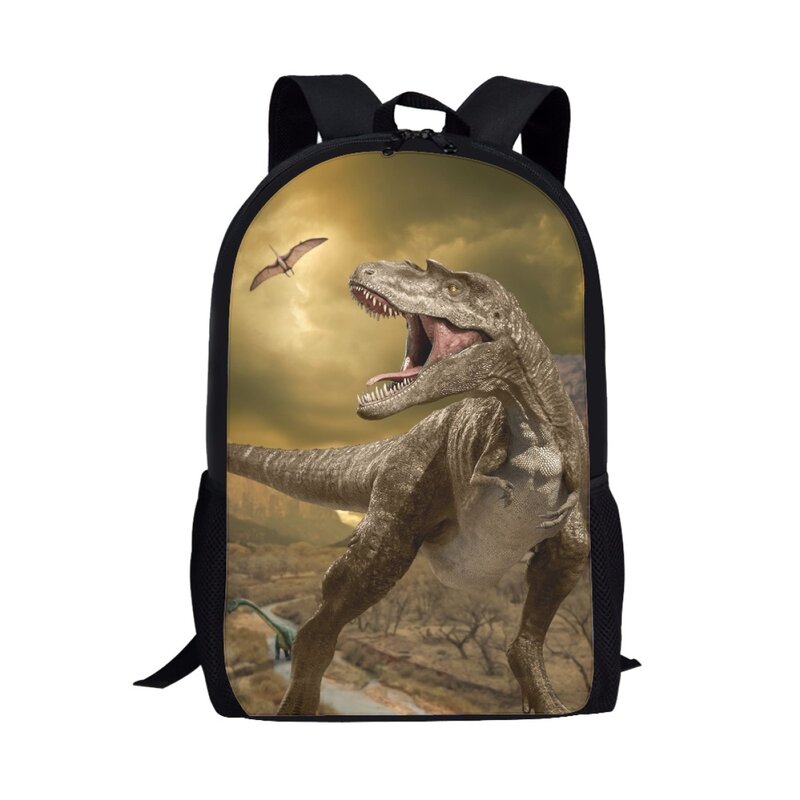 Mochilas escolares con estampado de animales para niño, mochila informal de dinosaurio para estudiante de secundaria, mochila para portátil para adolescente, regalo