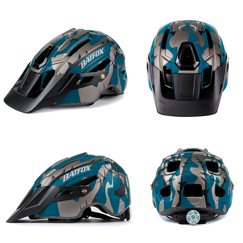 BATFOX cycling helmet for men mountain bike helmet casco mtb Integrally-molded capacete ciclismo MTB bicycle helmet with light