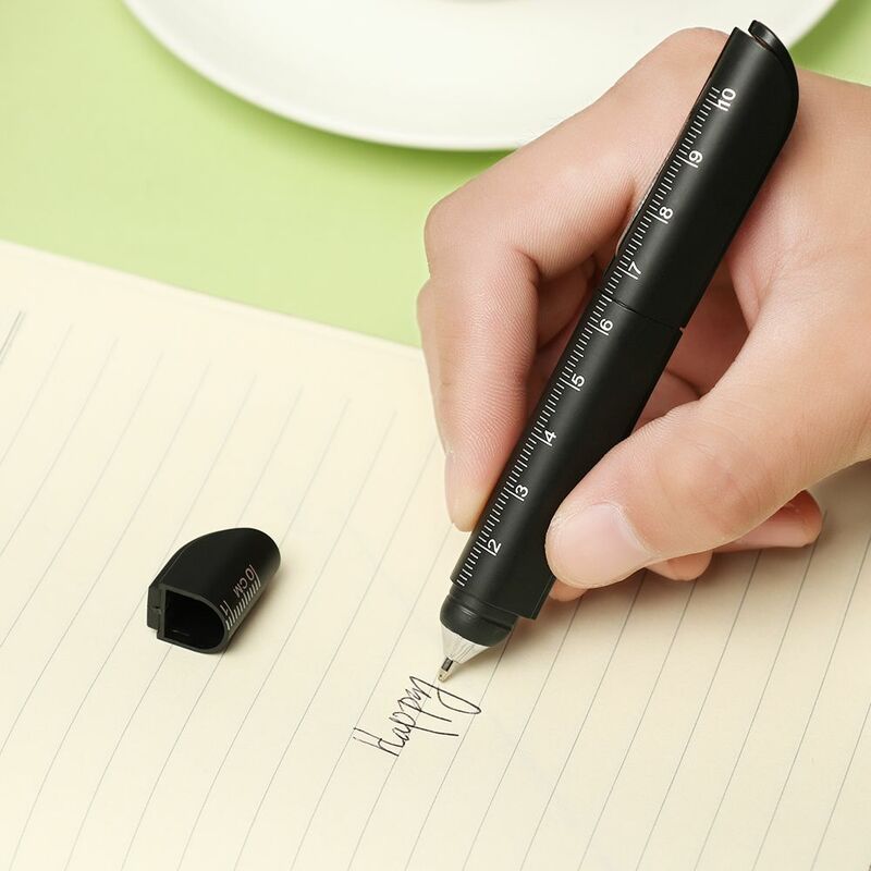 Bolígrafo multifunción creativo con tijeras plegables, regla de cuchillo, bolígrafos de Color caramelo para escribir, papelería escolar de oficina