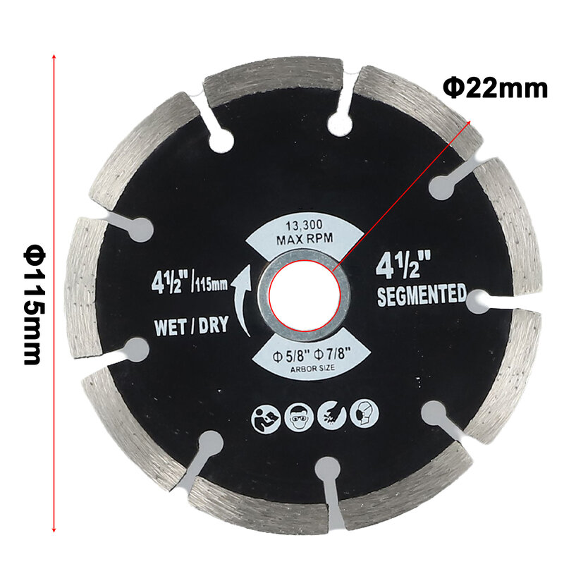 1pc 115mm Diamond Saw Blade Cutting Disc For Stone Granite Concrete Porcelain Tile Ceramic Cutting Disc For Angle Grinder