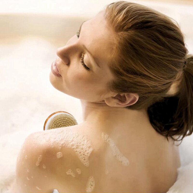 Top Sale Best Bath Dry Body Brush -Natur schwein borsten Dusch rücken wäscher mit langem Griff für Cellulite, Peeling, Entgiftung