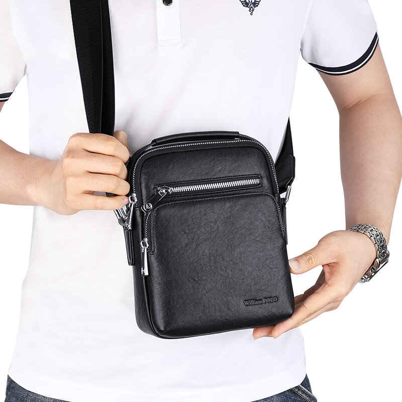 حقيبة كتف جلدية متعددة الوظائف للرجال ، حقيبة ظهر صغيرة متقاطعة مع الجسم ، سعة كبيرة ، جديدة